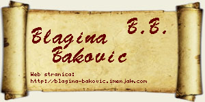 Blagina Baković vizit kartica